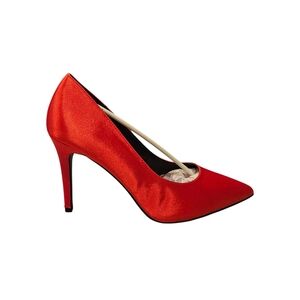 New - Elegant Red Satin Stiletto Heels - Size 10